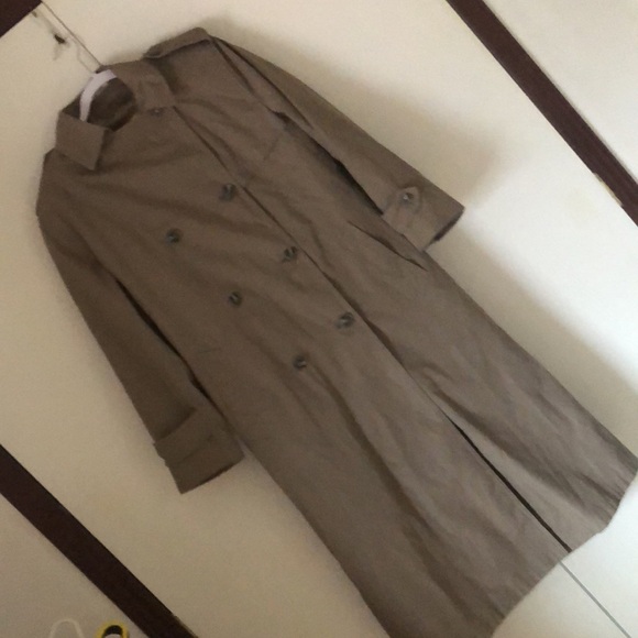 Woman’s fall VTG Y2k retro tan Misty Harbor trench fur Lined long coat - Picture 4 of 15